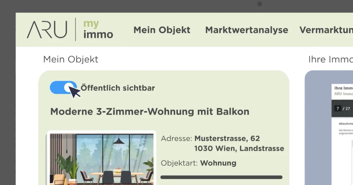 Immobilie erfolgreich vermarkten mit ARU myimmo